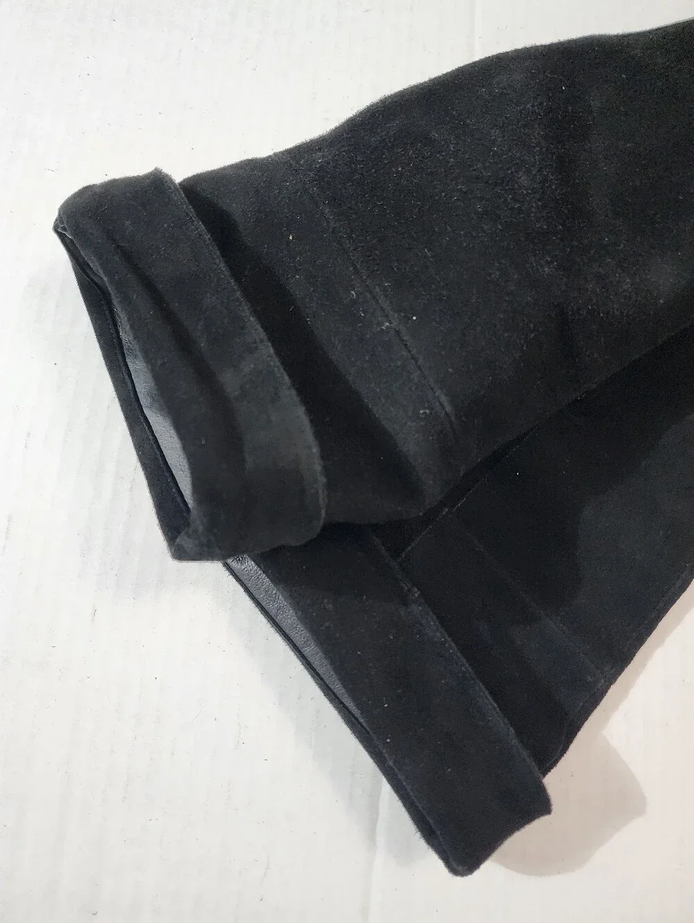 Vintage Bebe Black Suede Knee High Boots Y2K Pointed Toe Stiletto Spain Size 7.5